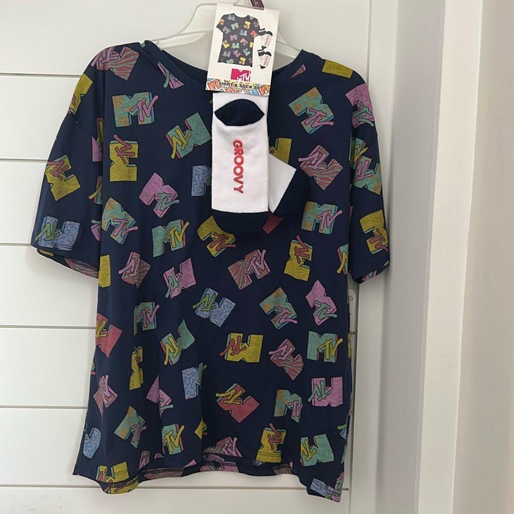 Groovy MTV Tee and Sock Set  New Tags